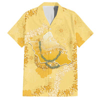 Hawaii Oahu Island Flowers Lei Hawaiian Shirt Yellow Ilima Mix Plumeria LT7 Yellow - Polynesian Pride