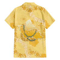 Hawaii Oahu Island Flowers Lei Hawaiian Shirt Yellow Ilima Mix Plumeria LT7 - Polynesian Pride