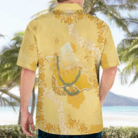 Hawaii Oahu Island Flowers Lei Hawaiian Shirt Yellow Ilima Mix Plumeria LT7 - Polynesian Pride