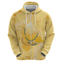 Hawaii Oahu Island Flowers Lei Hoodie Yellow Ilima Mix Plumeria LT7 - Polynesian Pride