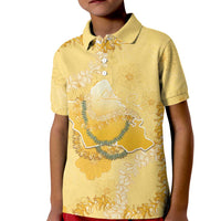 Hawaii Oahu Island Flowers Lei Kid Polo Shirt Yellow Ilima Mix Plumeria