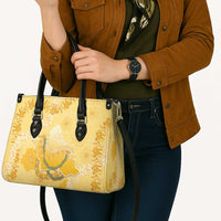 Hawaii Oahu Island Flowers Lei Leather Bag Yellow Ilima Mix Plumeria
