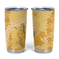 Hawaii Oahu Island Flowers Lei Tumbler Cup Yellow Ilima Mix Plumeria LT7 Yellow - Polynesian Pride