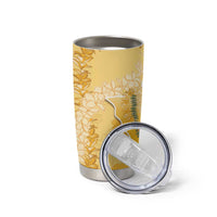 Hawaii Oahu Island Flowers Lei Tumbler Cup Yellow Ilima Mix Plumeria LT7 - Polynesian Pride
