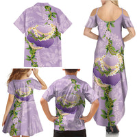 Hawaii Kauai Island Flowers Lei Family Matching Summer Maxi Dress and Hawaiian Shirt Mokihana Lei LT7 - Polynesian Pride