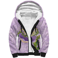 Hawaii Kauai Island Flowers Lei Sherpa Hoodie Mokihana Lei