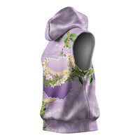 Hawaii Kauai Island Flowers Lei Sleeveless Hoodie Mokihana Lei
