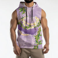 Hawaii Kauai Island Flowers Lei Sleeveless Hoodie Mokihana Lei