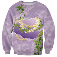 Hawaii Kauai Island Flowers Lei Sweatshirt Mokihana Lei LT7 Unisex Lavender - Polynesian Pride