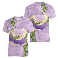 Hawaii Kauai Island Flowers Lei Women V-Neck T-Shirt Mokihana Lei