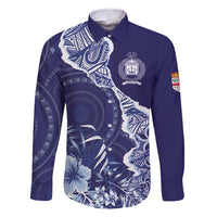 Fiji Queen Victoria School Personalised Family Matching Long Sleeve Bodycon Dress and Hawaiian Shirt Masi Tapa Torn Style