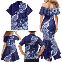 Fiji Queen Victoria School Personalised Family Matching Mermaid Dress and Hawaiian Shirt Masi Tapa Torn Style