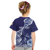 Fiji Queen Victoria School Personalised Kid T Shirt Masi Tapa Torn Style