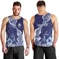Fiji Queen Victoria School Personalised Men Tank Top Masi Tapa Torn Style LT7 - Polynesian Pride