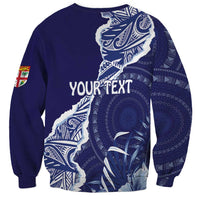 Fiji Queen Victoria School Personalised Sweatshirt Masi Tapa Torn Style LT7 - Polynesian Pride