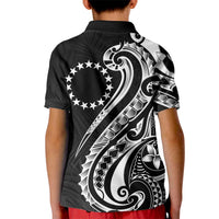 Kia Orana Cook Islands Kid Polo Shirt Kerekere Plumeria Tropical Waves - Polynesian Pride