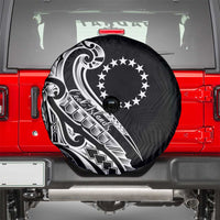 Kia Orana Cook Islands Spare Tire Cover Kerekere Plumeria Tropical Waves - Polynesian Pride