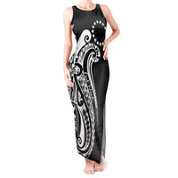 Kia Orana Cook Islands Tank Maxi Dress Kerekere Plumeria Tropical Waves - Polynesian Pride