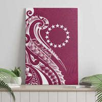 Kia Orana Cook Islands Canvas Wall Art Maroon Plumeria Tropical Waves - Polynesian Pride