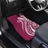 Kia Orana Cook Islands Car Mats Maroon Plumeria Tropical Waves - Polynesian Pride