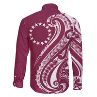 Kia Orana Cook Islands Family Matching Mermaid Dress and Hawaiian Shirt Maroon Plumeria Tropical Waves - Polynesian Pride