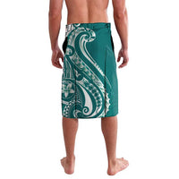 Kia Orana Cook Islands Lavalava Teal Plumeria Tropical Waves - Polynesian Pride