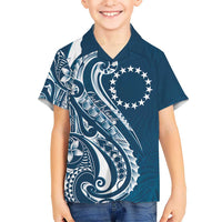 Kia Orana Cook Islands Kid Hawaiian Shirt Auika Plumeria Tropical Waves - Polynesian Pride