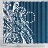 Kia Orana Cook Islands Shower Curtain Auika Plumeria Tropical Waves - Polynesian Pride