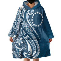 Kia Orana Cook Islands Wearable Blanket Hoodie Auika Plumeria Tropical Waves - Polynesian Pride
