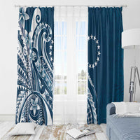 Kia Orana Cook Islands Window Curtain Auika Plumeria Tropical Waves - Polynesian Pride