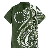 Kia Orana Cook Islands Family Matching Short Sleeve Bodycon Dress and Hawaiian Shirt Matie Plumeria Tropical Waves - Polynesian Pride