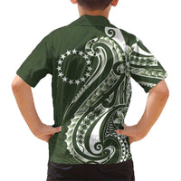 Kia Orana Cook Islands Kid Hawaiian Shirt Matie Plumeria Tropical Waves - Polynesian Pride