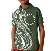 Kia Orana Cook Islands Kid Polo Shirt Matie Plumeria Tropical Waves - Polynesian Pride