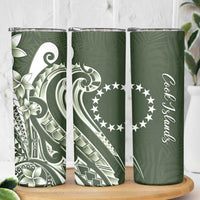 Kia Orana Cook Islands Skinny Tumbler Matie Plumeria Tropical Waves - Polynesian Pride