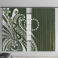 Kia Orana Cook Islands Window Curtain Matie Plumeria Tropical Waves - Polynesian Pride