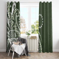 Kia Orana Cook Islands Window Curtain Matie Plumeria Tropical Waves - Polynesian Pride