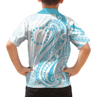 Kia Orana Cook Islands Family Matching Off The Shoulder Long Sleeve Dress and Hawaiian Shirt Moana Plumeria Tropical Waves - Polynesian Pride