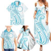 Kia Orana Cook Islands Family Matching Summer Maxi Dress and Hawaiian Shirt Moana Plumeria Tropical Waves - Polynesian Pride