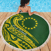 Kia Orana Cook Islands Beach Blanket Plumeria Tropical Waves - Polynesian Pride