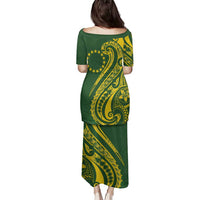 Kia Orana Cook Islands Family Matching Puletasi and Hawaiian Shirt Plumeria Tropical Waves - Polynesian Pride