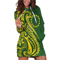 Kia Orana Cook Islands Hoodie Dress Plumeria Tropical Waves - Polynesian Pride