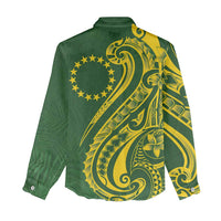 Kia Orana Cook Islands Women Casual Shirt Plumeria Tropical Waves - Polynesian Pride