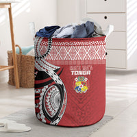 Mate Ma'a Tonga Rugby Kupesi Motifs Laundry Basket Red Waves LT7 Red - Polynesian Pride