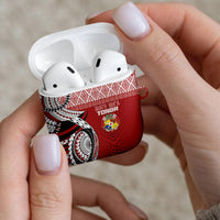 Mate Ma'a Tonga Rugby Kupesi Motifs AirPods Case Red Waves LT7 - Polynesian Pride