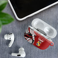 Mate Ma'a Tonga Rugby Kupesi Motifs AirPods Case Red Waves LT7 - Polynesian Pride