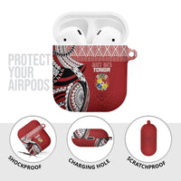 Mate Ma'a Tonga Rugby Kupesi Motifs AirPods Case Red Waves LT7 - Polynesian Pride