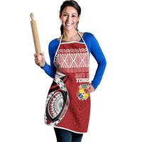 Mate Ma'a Tonga Rugby Kupesi Motifs Apron Red Waves LT7 - Polynesian Pride