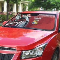 Mate Ma'a Tonga Rugby Kupesi Motifs Auto Sun Shade Red Waves LT7 - Polynesian Pride
