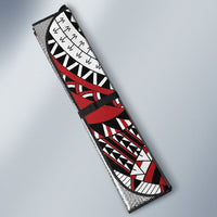 Mate Ma'a Tonga Rugby Kupesi Motifs Auto Sun Shade Red Waves LT7 - Polynesian Pride