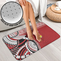 Mate Ma'a Tonga Rugby Kupesi Motifs Bathroom Set Red Waves LT7 - Polynesian Pride